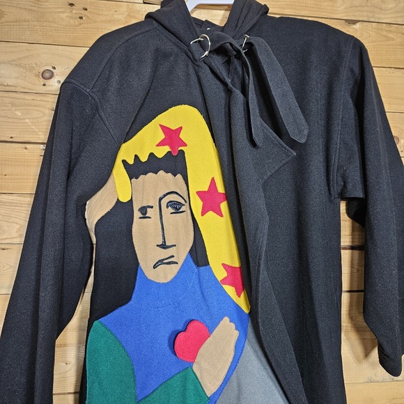 Jean Charles‎ de Castelbajac Coat Large Heart Star Man Applique Vintage Unisex - Picture 2 of 16